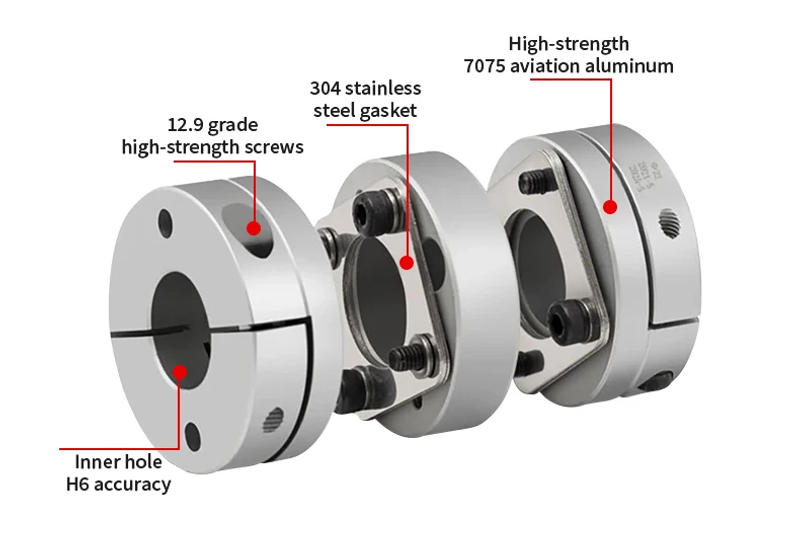 Description Picture 6 of itemSingle Diaphragm Elastic Coupling High Torque Aluminum Alloy Coupling Encoder Motor Connection Can Be Keyed DWQ-68x54 CNC Parts