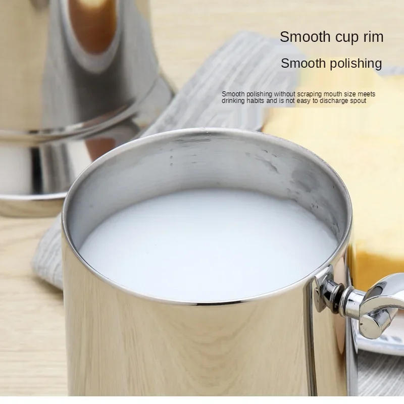 Description Picture 6 of item450/560ml Tankard Stein Double Wall Stainless Steel Beer Mug Cocktail Breakfast Milk Mugs with Handgrip Coffee Cup Bar Tools