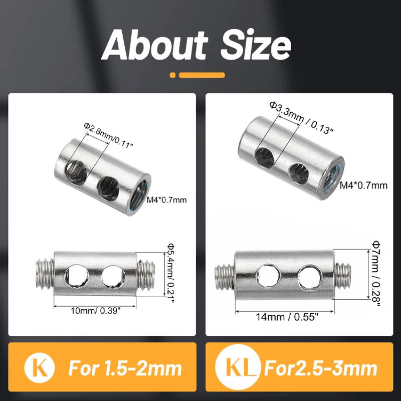 Description Picture 2 of item10PCS Nickel Plated Metal Adjustable Screw Clip Clamp Fastener Fixture Sling Fixing Accessories for 1.5/2/3mm Wire Rope Cable