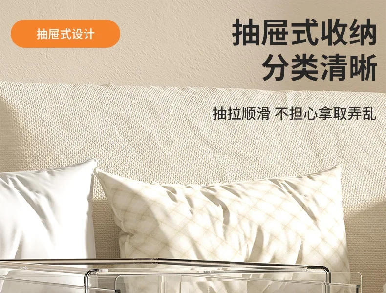 Description Picture 6 of itemMedicine Box Drawer Home Light Luxury Transparent Acrylic Multi layered Stackable Dust Proof Large Capacity Desktop Storage Box