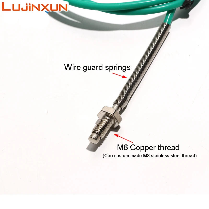 Description Picture 3 of itemLUJINXUN K Type M6 Screw Thermocouple 5x30 Stainless Steel Probe High temperature 0-200C Resistance Silicone Flexible Wire 1pc