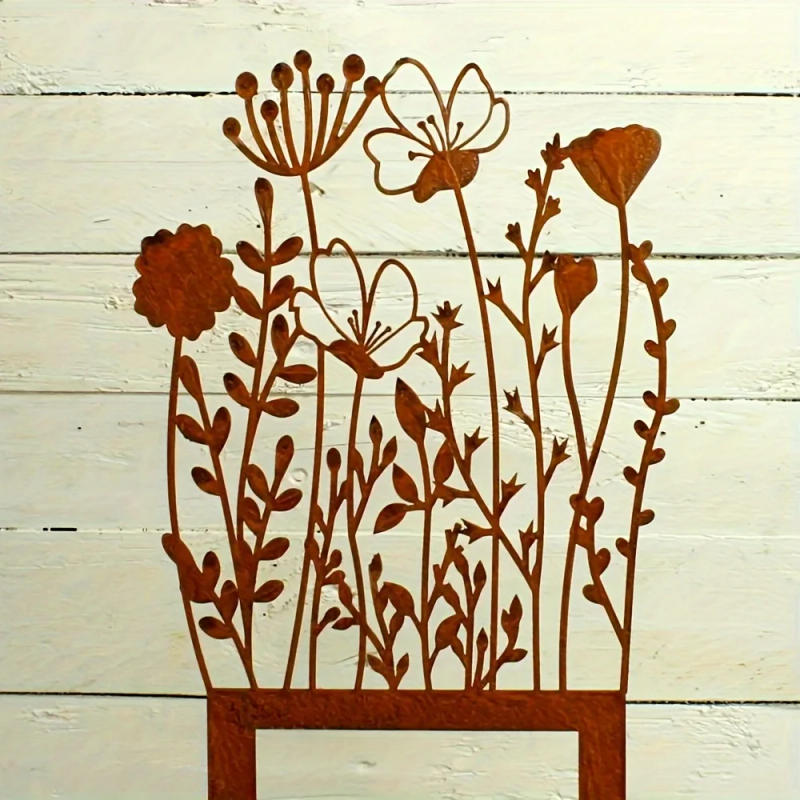 Description Picture 5 of item1pc Art Deco Style Metal Flower Stand, Floor Standing Embroidered Floral, No Electricity or Battery Needed, Ideal for Garden,