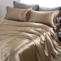 Luxury Satin Bedding Set Duvet Cover with Pillowcase European Style King Queen Size Comfortable Bed Set Bed Covers Linen Sheet