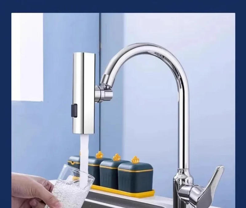 Description Picture 5 of itemNew Kitchen Waterfall Three-mode Universal Swivel Extension Faucet Splash-proof Nozzle Sink Multi-function