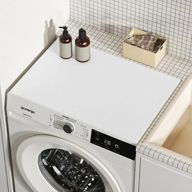 Description Picture 4 of itemSolid Color Dust Proof Washing Machine Mat Cover Non-slip Kitchen Mats Oven Dust Pad Microwave Top Mat Bathroom Supplies