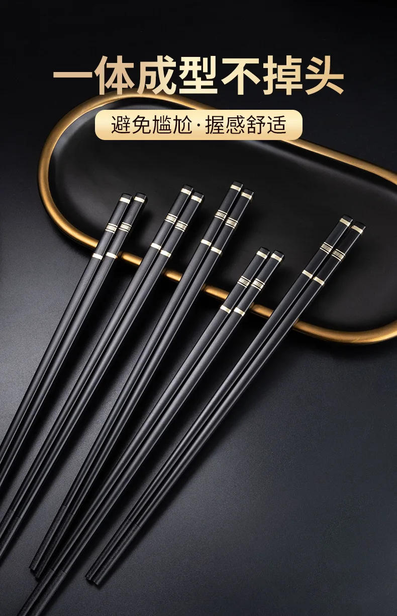 Description Picture 5 of item5 Pairs Chinese Japanese Chopsticks Sushi Sticks Korean Chopsticks Reusable Alloy Chop Sticks Kitchen Tableware Tool Accessories