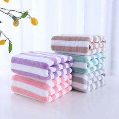 New Simple Stripes Absorbent Quick Drying Bath Towel Sets Soft Adults Face Hand Towels Bathroom Microfiber Swim Bath Towels 2024