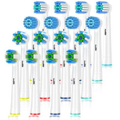 16pcs Replacement Toothbrush Head for Oral B por1000/1500/3757/7000/8000/9000