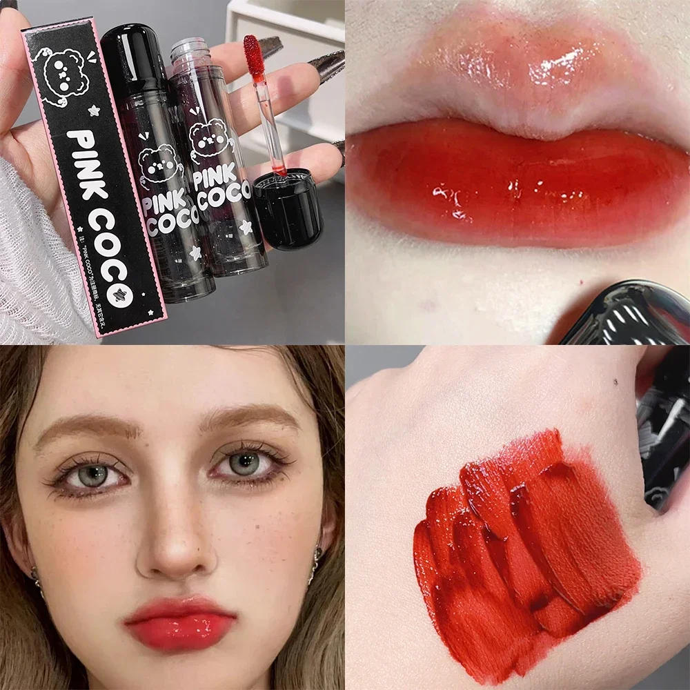 Description Picture 2 of itemMirror Glass Black Lip Gloss Moisturizing Water Lip Glaze Long Lasting Non-stick Cup Nourishes Lips Tint Liquid Lipstick Makeup