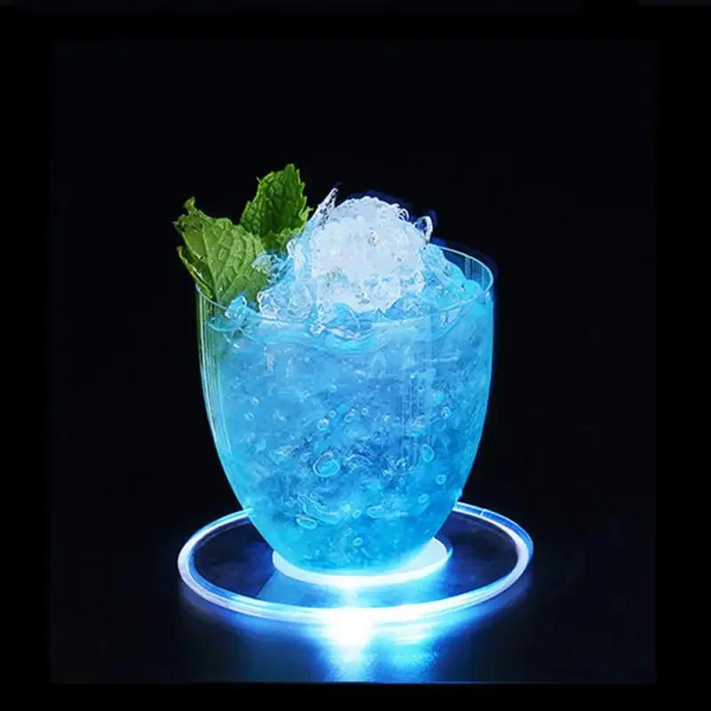 Description Picture 4 of itemLED Coaster Cup Holder Mug Stand Light Colorful Bar Mat Table Placemat Party Drink Glass Creative Pad Round Kitchen Home Decor