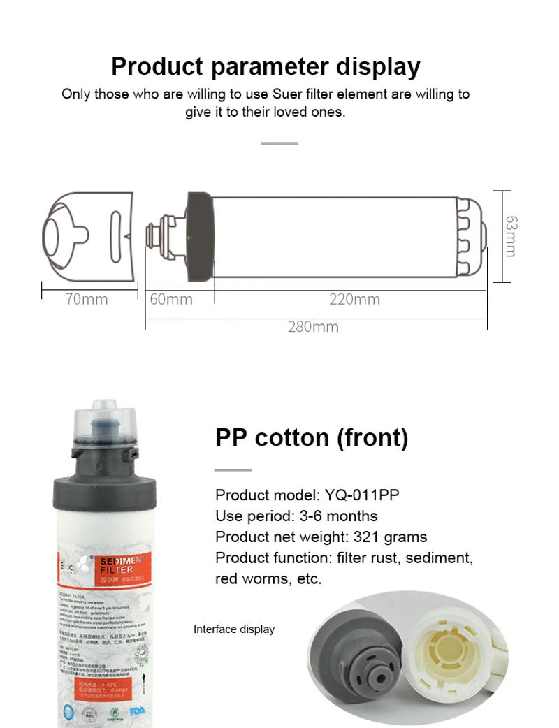 Description Picture 2 of itemSooel Roating Water Filter Replacement PP UDF CTO Reverse Osmosis System For Water Purifier Treatment Removal Replacement Filter