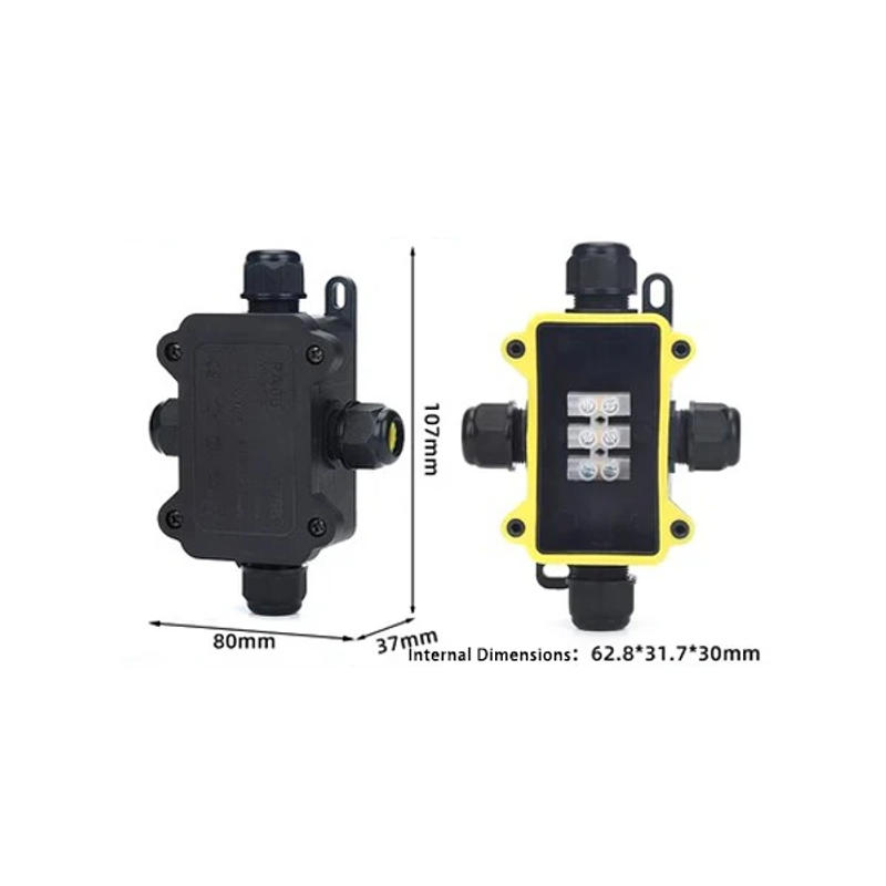 Description Picture 6 of itemIP68 Outdoor Waterproof Junction Box – Black, 3/4 Way Mini Connector Box With PC Plastic and Terminal, Designed for Buried Wires