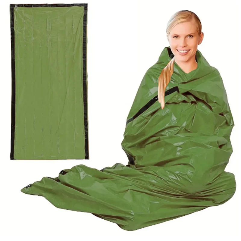 Description Picture 5 of itemPortable Waterproof Emergency Survival Sleeping Bag Outdoor Edc Camping Gear Thermal Sack First Aid Rescue Kit Mylar Blanket