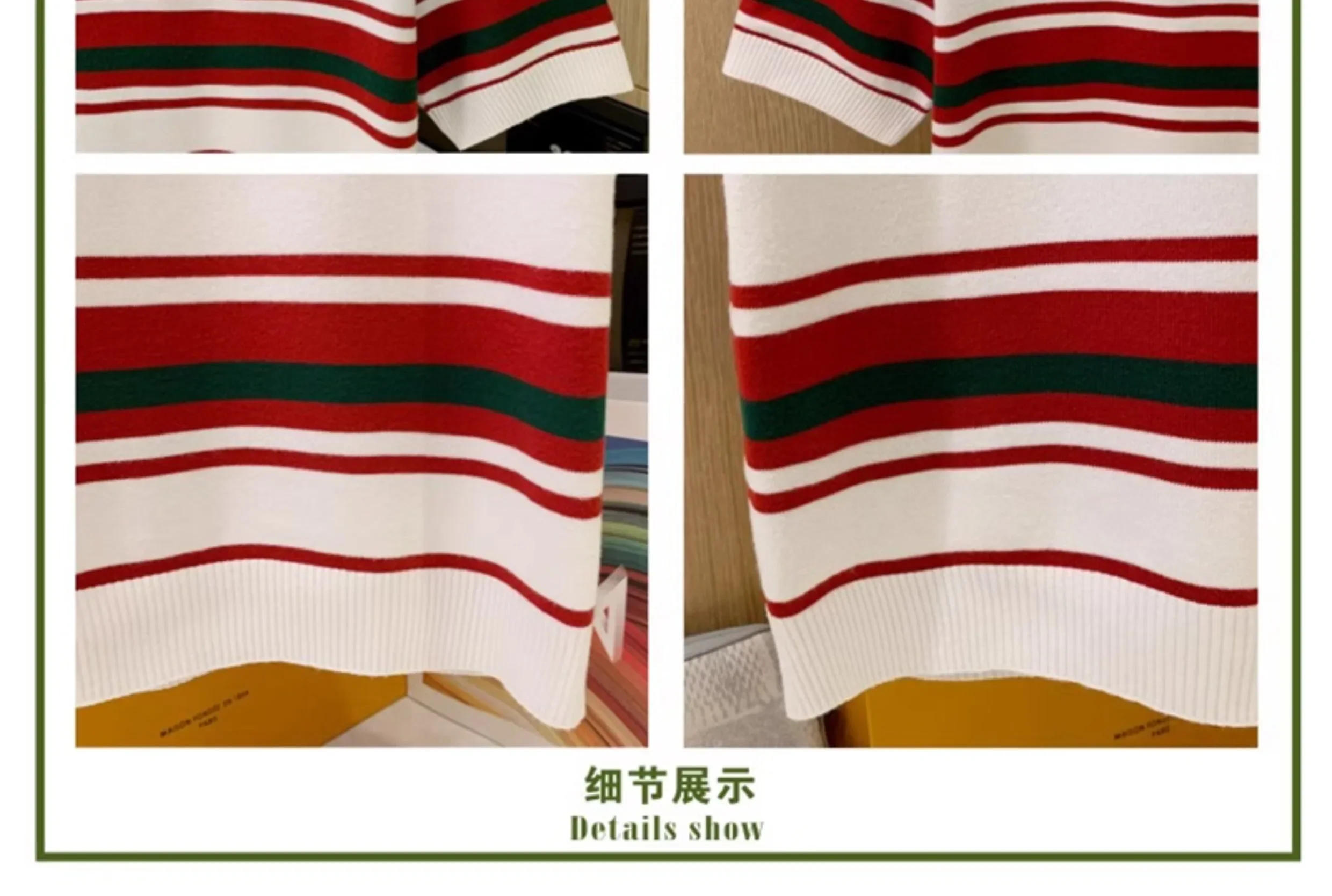 Description Picture 4 of itemSummer Fashion Striped Knitted Sweaters Short Sleeve Tees Tops Men Polo Shirt Casual Lapel Contrast Color Polo Shirt Retro W23
