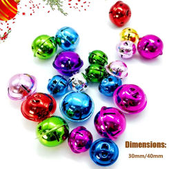 10pcs 30-40mm Bell Jingle Gold/Silver Christmas Tree Pendant Glitter Bell Hollow Star Sleigh Bell Christmas Tree Decoration