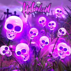 1/2 PCS LED Scary Halloween Skull Solar Swaying Firefly Garden Lights Outdoor Waterproof Firefly Halloween Lamp Suitable
