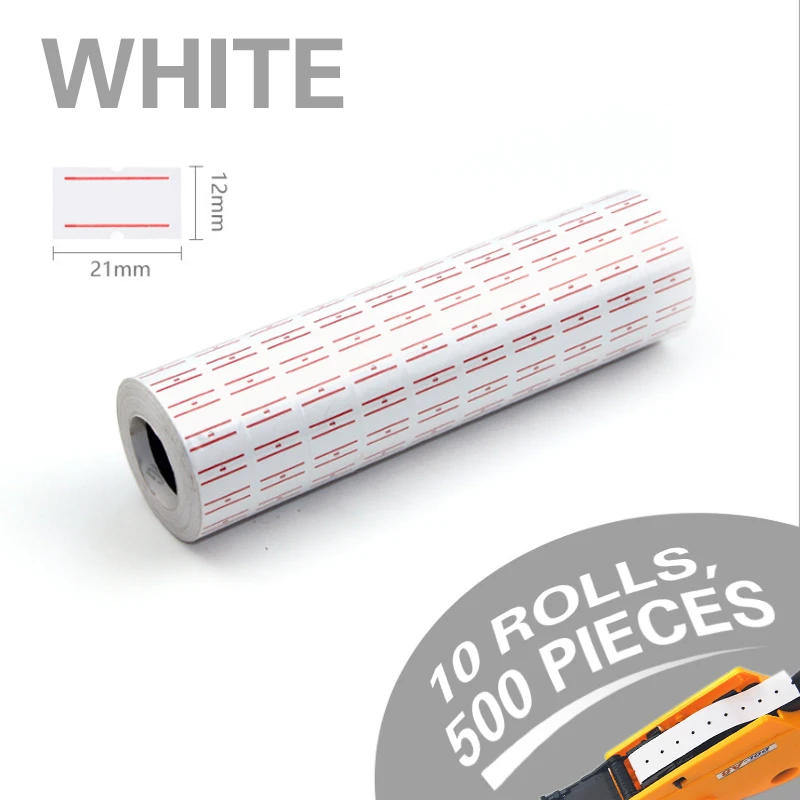 Description Picture 2 of item10 Rolls Price Label Single Line Price Label Tag Mark for MX-5500 Price Gun Labeller White 21mmX12mm Suitable for grocery