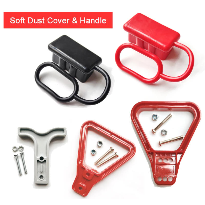 Description Picture 2 of item50A 120A 175A 350A 600V Double Pole with Copper Contact Power Connectors Accessories Handle Soft Rubber Dust Cover