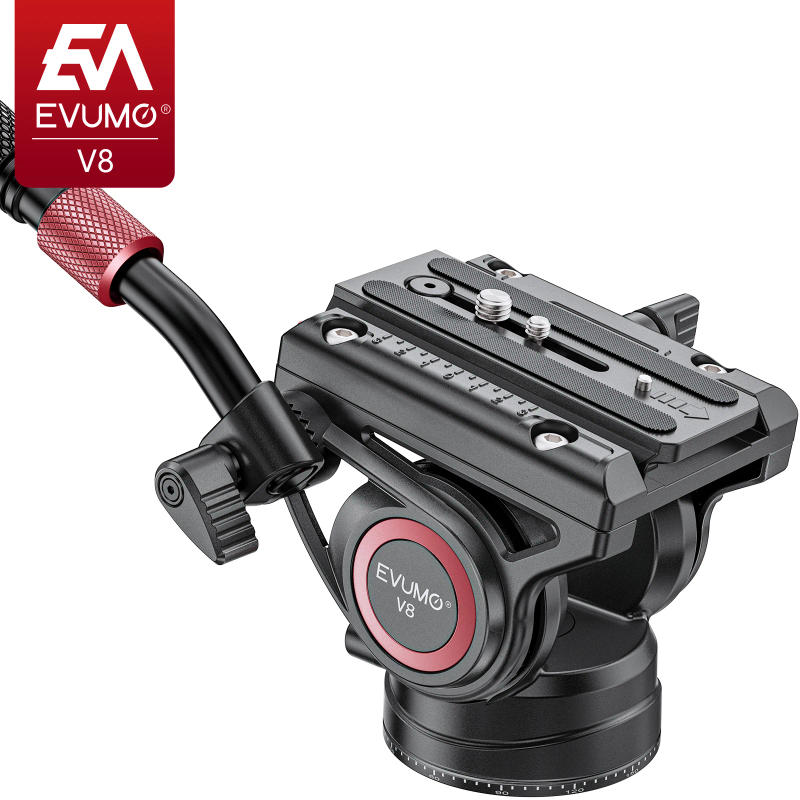 Description Picture 2 of itemFluid Head 72mm Hydraulic Pan Tilt Base Heavy Duty Tripod Video Head Mount Q.R Plate, EVUMO V8 for DSLR, Video Camera Camcorder