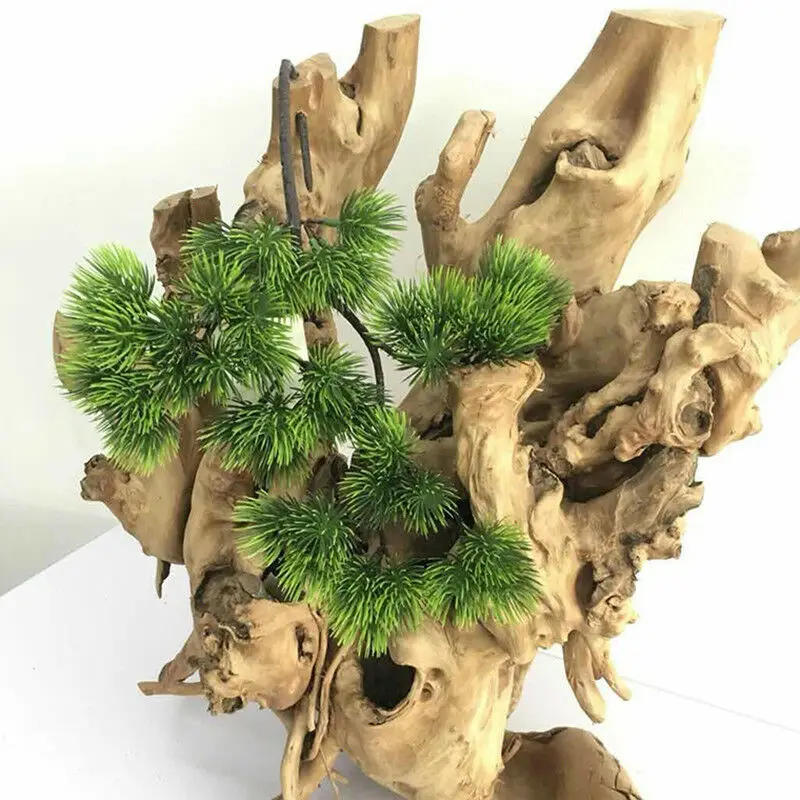 Description Picture 3 of item42cm Artificial Plant Pine Branch Green Leaves Fake Plants Home Pine Bonsai Accessories Wedding Flower Arrangement Decoration