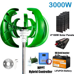3KW Household Vertical Axis Wind Turbine Alternative Energy Generator 48V 3000W Windmills With MPPT Hybrid Controller