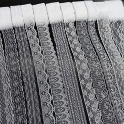 10 Yards 38 Kinds of White Lace Ribbon African Lace Fabric DIY Webbing Decoration Gifts Packing Sewing Clothes Material Crafts