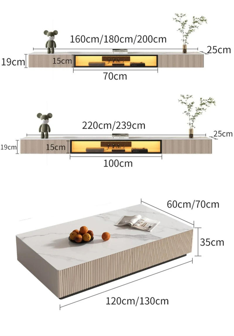 Description Picture 2 of itemModern Minimalist Slate Suspended TV Stands  Living Room Furniture Nordic  Luxury Wall-mounted TV Cabinet Coffee Table C