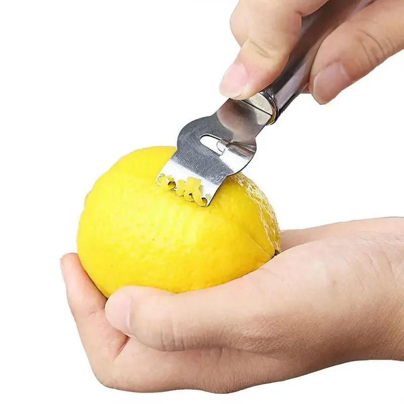 Description Picture 4 of item1pcs Stainless Steel Lemon Peeler Orange Fruit Citrus Zester Peeler Kitchen Bar Craft Stainless Steel Knife Peeling Tools