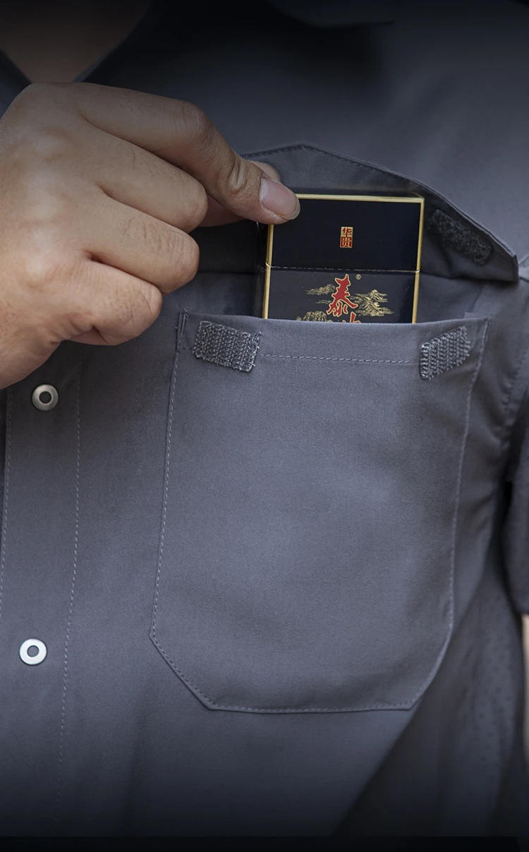 Description Picture 5 of itemQuick Dry Tactical Cargo Shirt Men Summer Short Sleeve Military Combat Shirts Lapel Breathable Casual Workwear Hiking Clothing