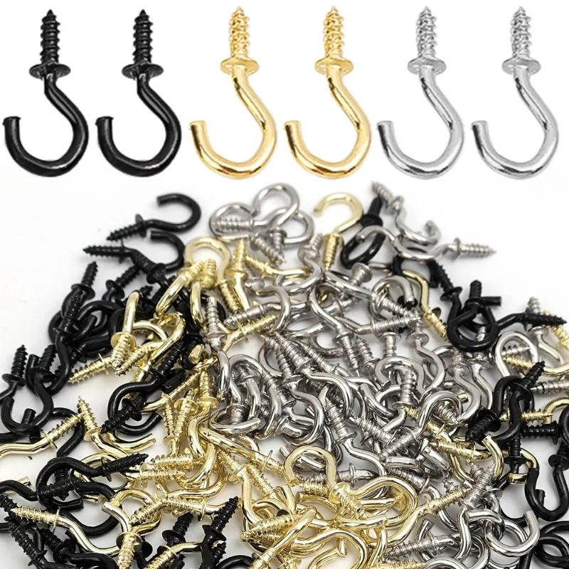 Description Picture 6 of item50/200PCS Mini Screws Hook Metal Screw Hooks Plant Ceiling Hanger Outdoor String Lights S Hook Multi-Purpose Key Storage Rack