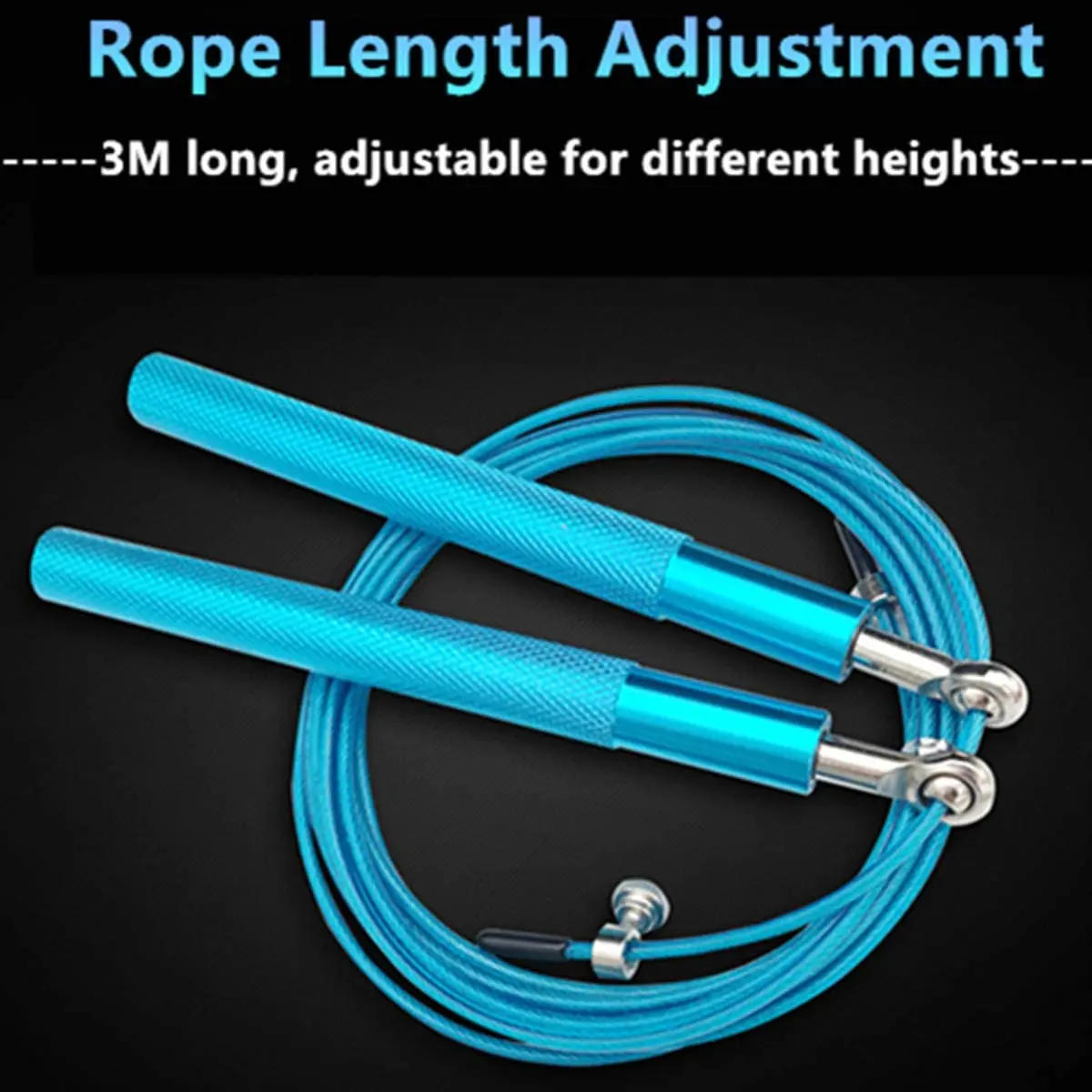 Description Picture 2 of itemSpeed Jump Rope Crossfit Men Women Kids Gym Workout Equipment Steel Wire Bearing Adjustable Fitness Training Tool Multiple Color