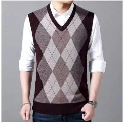 Male Brand New Arrival Sweater Men Vest Casual Fashion Sleeveless Clothes V-Neck Contrast Color Slim Knitted Sweater Vest G69