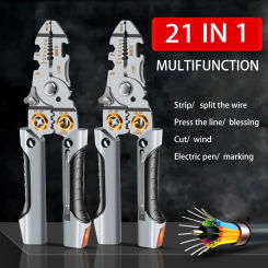 21 IN 1 Multi-Functional Wire Stripper Scissors Electricity Wire Stripper Pliers Cutting Cable With Electrical Measuring Pliers