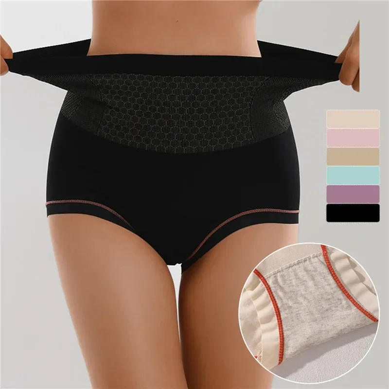 Description Picture 6 of itemHigh Waist Women Panties Flat Belly Shaping Briefs Breathable Mesh Transparent Knickers Tummy Hip Lift Underpants
