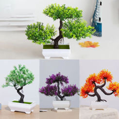 Artificial Plastic Bonsai Small Tree Bonsai Flower Fake Plant Arrangement Decoration Room Home Table Outdoor Garden Decoration