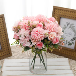 Artificial Flowers For Vase Rose Wedding Home Decoration DIY Valentine's Day Gift Fake Silk Bouquet Faux Plant Craft Party Table