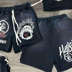 Shorts summer high street brand men's and women's style shorts pants pants 100% cotton casual five pants men's shorts gym pants