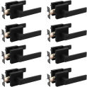 8 Pack Square Door Lever Privacy Door Lock Handleset Keyless Lockset Door Knobs Storage Room Bathroom Set No Key in Black