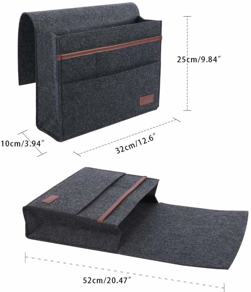 Description Picture 3 of itemBaby Bedside Storage Pocket Hanging Bed Organiser Portable Bedside Felt Bed Storage Bag Bed Sofa Shelf Pouch Holder