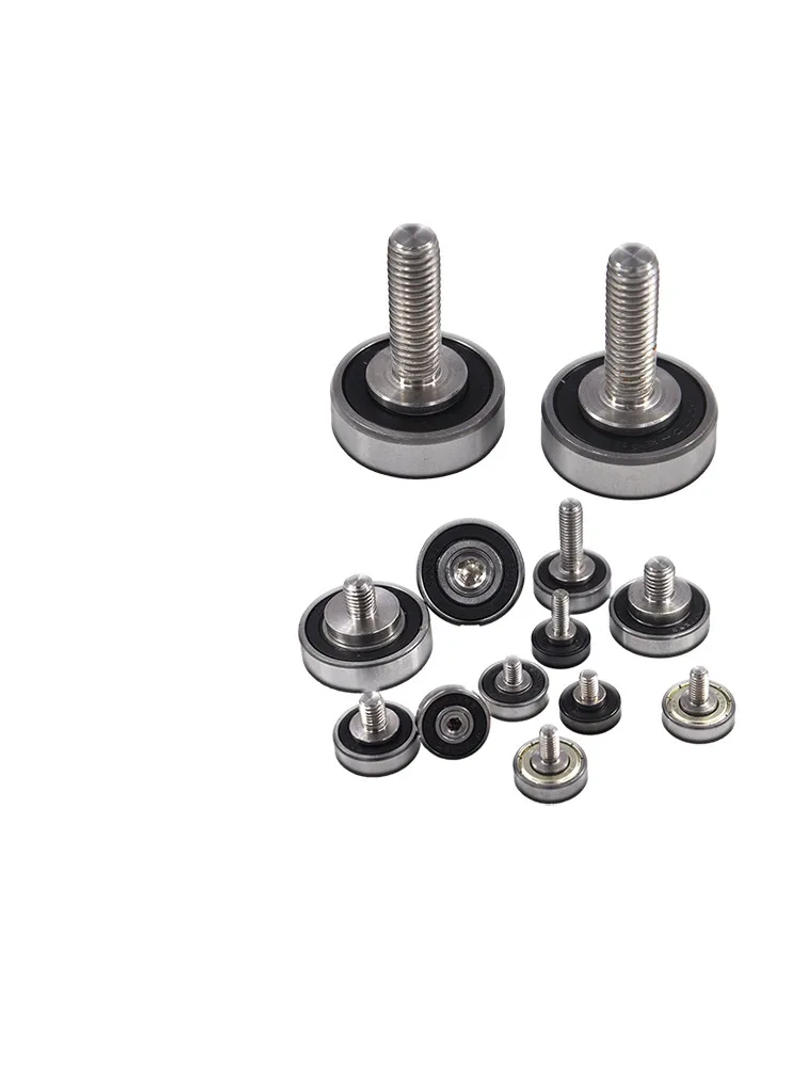 Description Picture 3 of item10pcs Stainless Steel External Thread Bearing Pulley with Bolt Metal Roller Guide Wheel Drawer Track Wheel Furniture Hardware