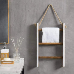New Wooden Blanket Ladder 3-Tier Towel Racks For Bathroom Wide Applications Wooden Rack Towel Shelf Holder Storage Organizer