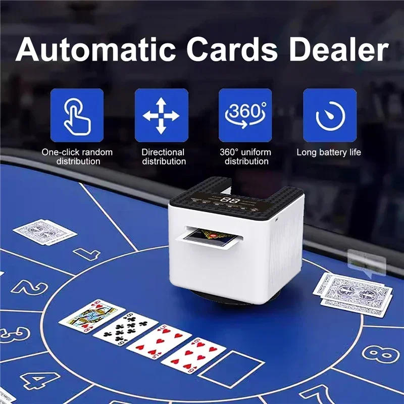 Description Picture 3 of itemPlaying Cards Dispenser Automatic Cards Dealing Machine Rechargeable Electric Poker Device for Board Games Camping Travel Party