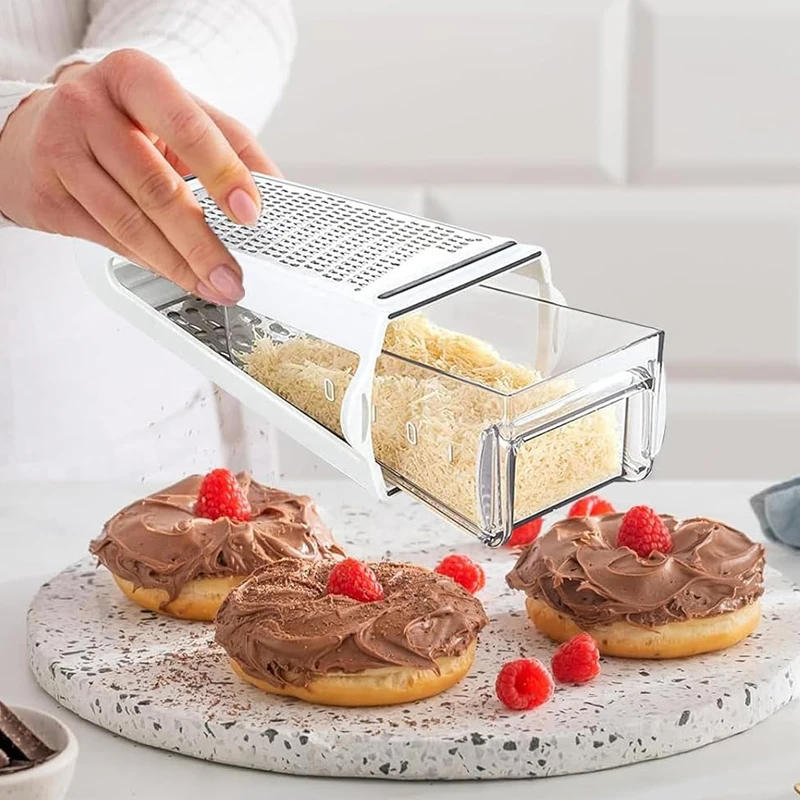 Description Picture 3 of itemDouble-sided Blades Cheese Grater Multifunctional Vegetable Grater Chopper Stainless Steel Fruit Cutter Slicer Kitchen Gadgets