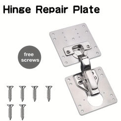2/4/10pcs hinge repair panel kit, with cabinet holes, steel plate repair bracket, easy to install hinge with mounting screws