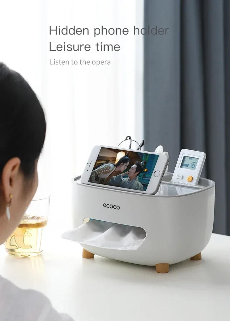 Description Picture 6 of itemTissue Boxs Organizer Remote Control Storage Napkin Holder Multifunctional Bathroom Bedroom Offices Homes Organization Garden