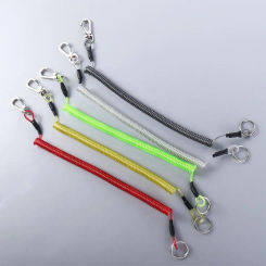 Lanyards Outdoor Key Cord Key Chain Spring Hook Stretch Fishing Tools Safety Rope Spring Elastic Rope Spiral Coiled Lanyard