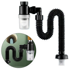 Retractable Deodorizing Filter Anti Clogging Telescopic Flexible Sink Drain Home Sink Hose Sewer Pipe Bathroom Sink Accessories