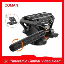 COMAN Q6 Panoramic Gimbal Video Head With Quick Release Plate For DJI RS Manfrotto Hydraulic Fluid Head For Tripod DSLR Camera