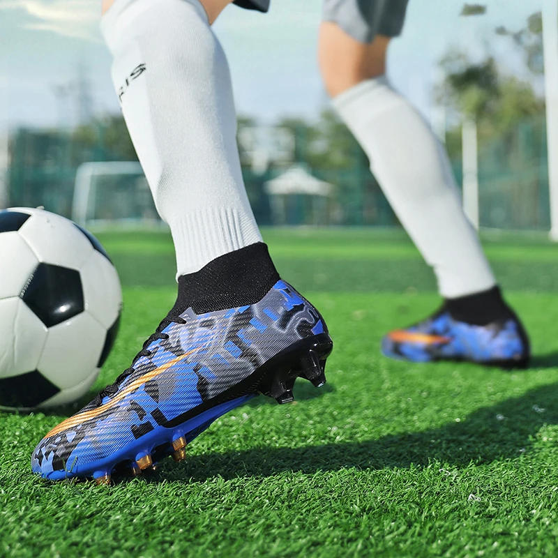 Description Picture 5 of itemMen's Football Shoes Indoor Quick Training Soccer Boots Breathable Outdoor Anti Slip Plus Size New High Top Soccer Shoes for Men