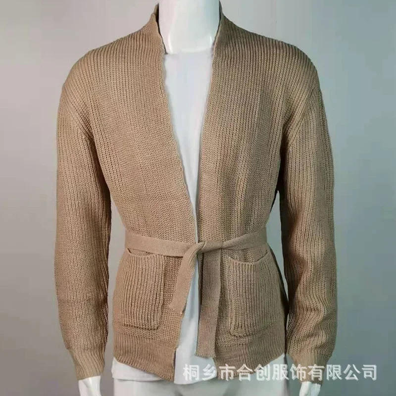 Description Picture 5 of itemMens Coat Spring Knitted Cardigan Mens Large Sweater Cardigan for Men